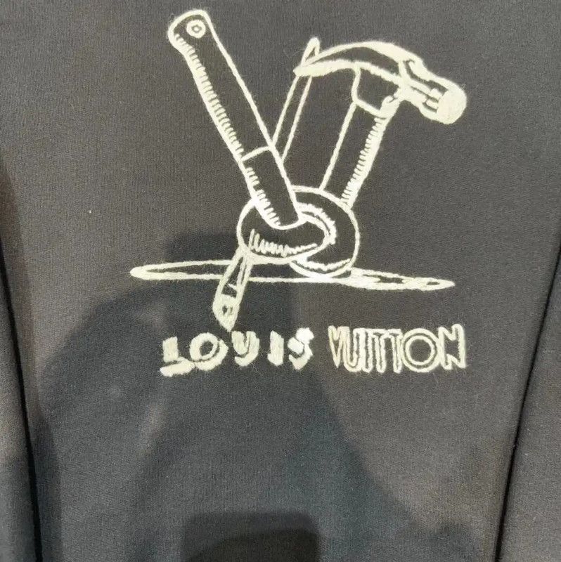 Louis Vuitton Louis Vuitton Black Cotton Blend Sweatshirt 0089 Size US L / EU 52-54 / 3 - 3 Thumbnail