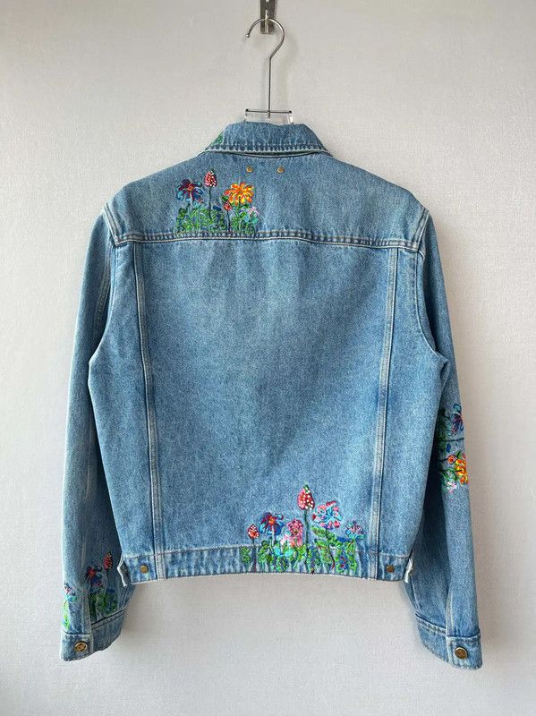 Louis Vuitton Louis Vuitton Blue Floral Embroidered Denim Jacket 0089 Size US S / EU 44-46 / 1 - 2 Thumbnail