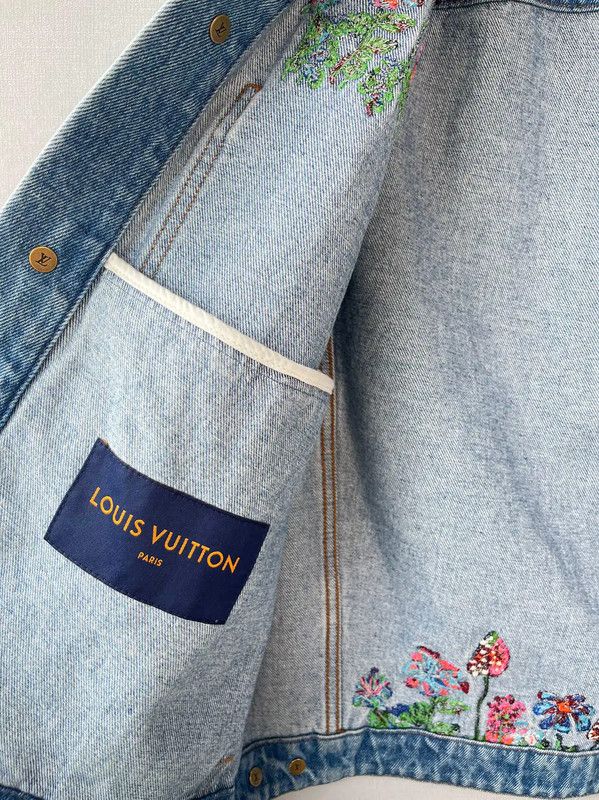 Louis Vuitton Louis Vuitton Blue Floral Embroidered Denim Jacket 0089 Size US S / EU 44-46 / 1 - 4 Thumbnail