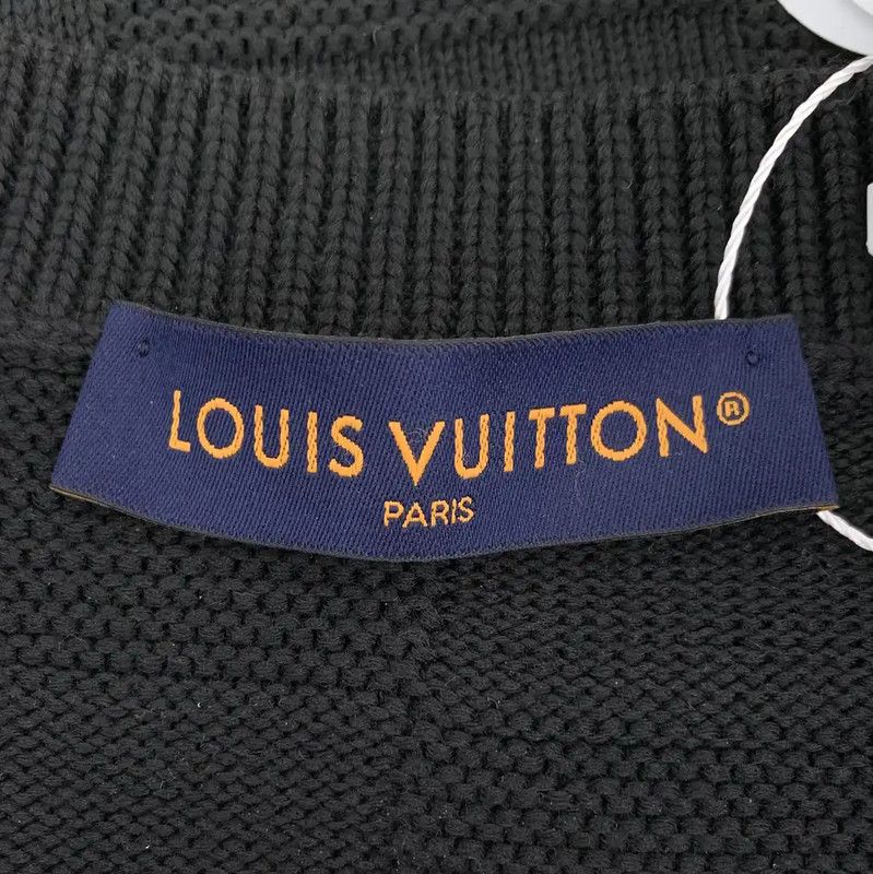 Louis Vuitton Louis Vuitton Black Cotton Knit Sweater for Men 0089 Size US XS / EU 42 / 0 - 5 Thumbnail