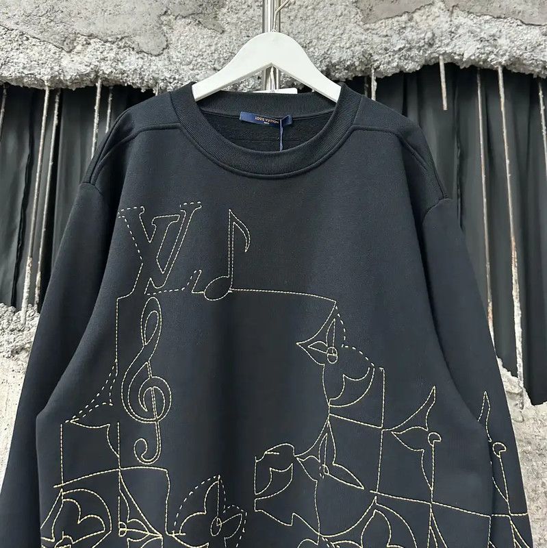Louis Vuitton Louis Vuitton Men's Black Long Sleeve Sweatshirt 0089 Size US L / EU 52-54 / 3 - 3 Thumbnail