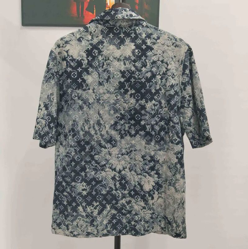 Louis Vuitton Louis Vuitton Summer Navy Blue Cotton Shirt 0089 Size US M / EU 48-50 / 2 - 2 Thumbnail