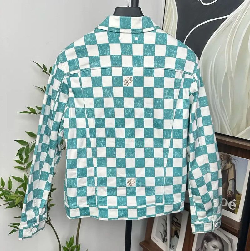 Louis Vuitton Louis Vuitton Spring Blue Checkered Long Coat 0089 Size US S / EU 44-46 / 1 - 2 Thumbnail