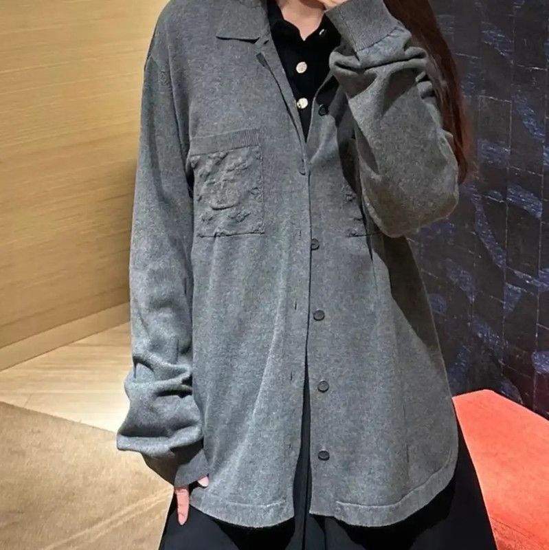 Louis Vuitton Louis Vuitton Men's Charcoal Cardigan Sweater 0089 Size US L / EU 52-54 / 3 - 8 Thumbnail