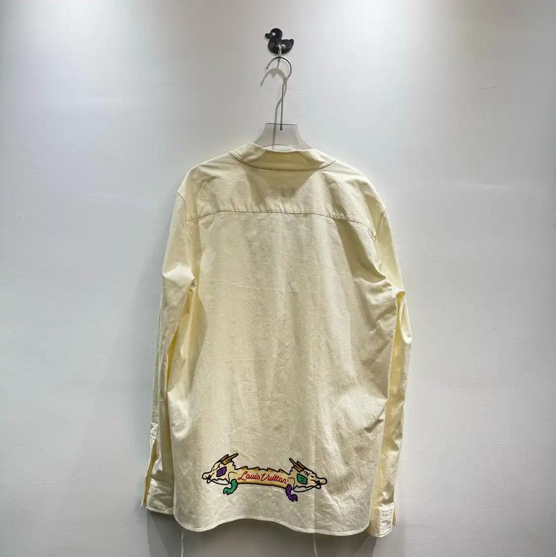 Louis Vuitton Louis Vuitton Men's Cream Polyester Shirt 0089 Size US M / EU 48-50 / 2 - 2 Thumbnail