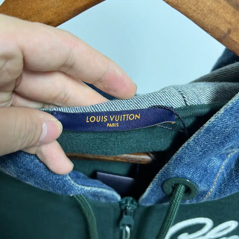 Louis Vuitton Louis Vuitton Green Men's Hoodie with Denim Sleeves 0089 Size US L / EU 52-54 / 3 - 3 Thumbnail