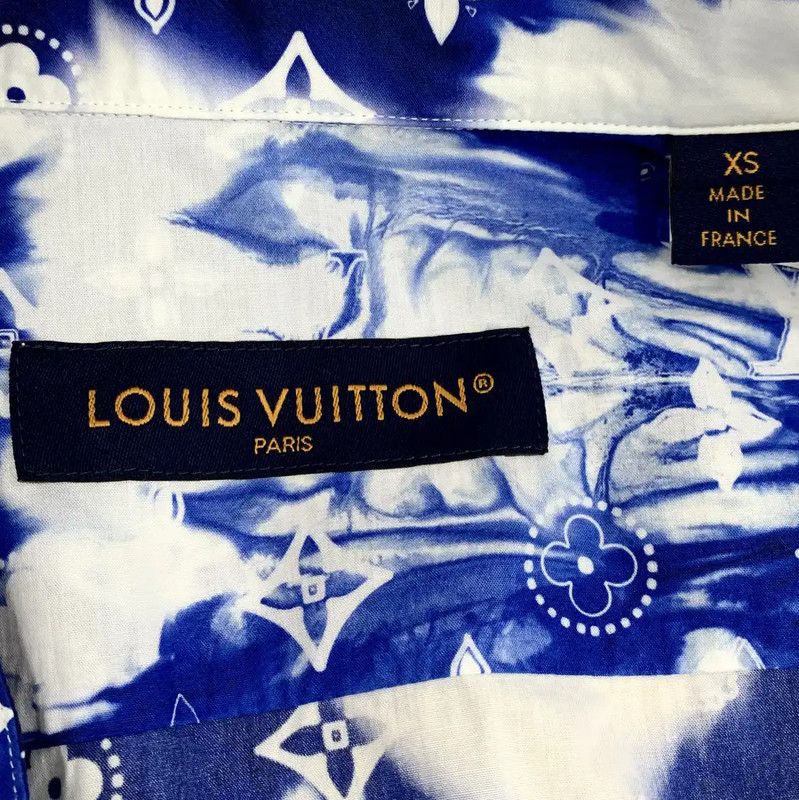 Louis Vuitton Blue Cotton Short-Sleeve Shirt 0089