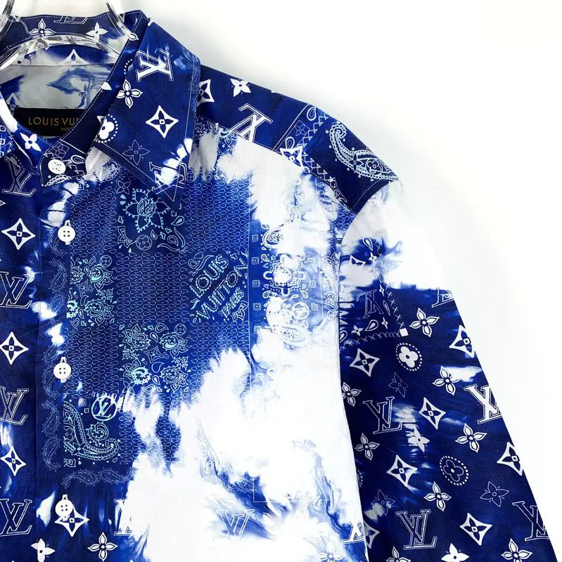 Louis Vuitton Blue Cotton Short-Sleeve Shirt 0089