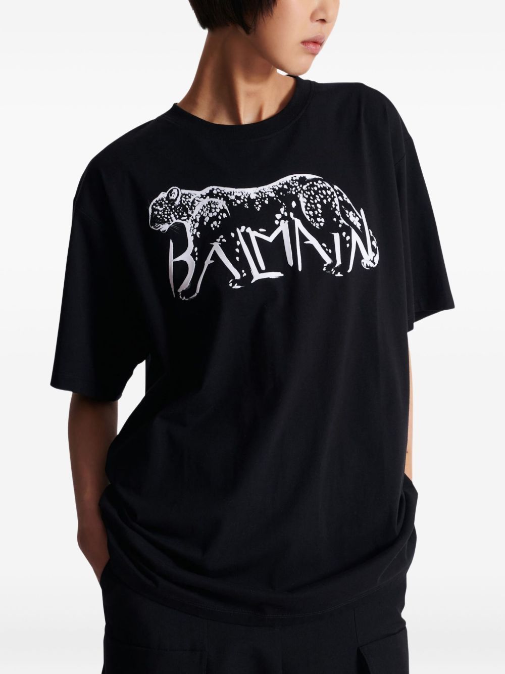 Balmain LEOPARD PRINT T-SHIRT Size M / US 6-8 / IT 42-44 - 2 Thumbnail