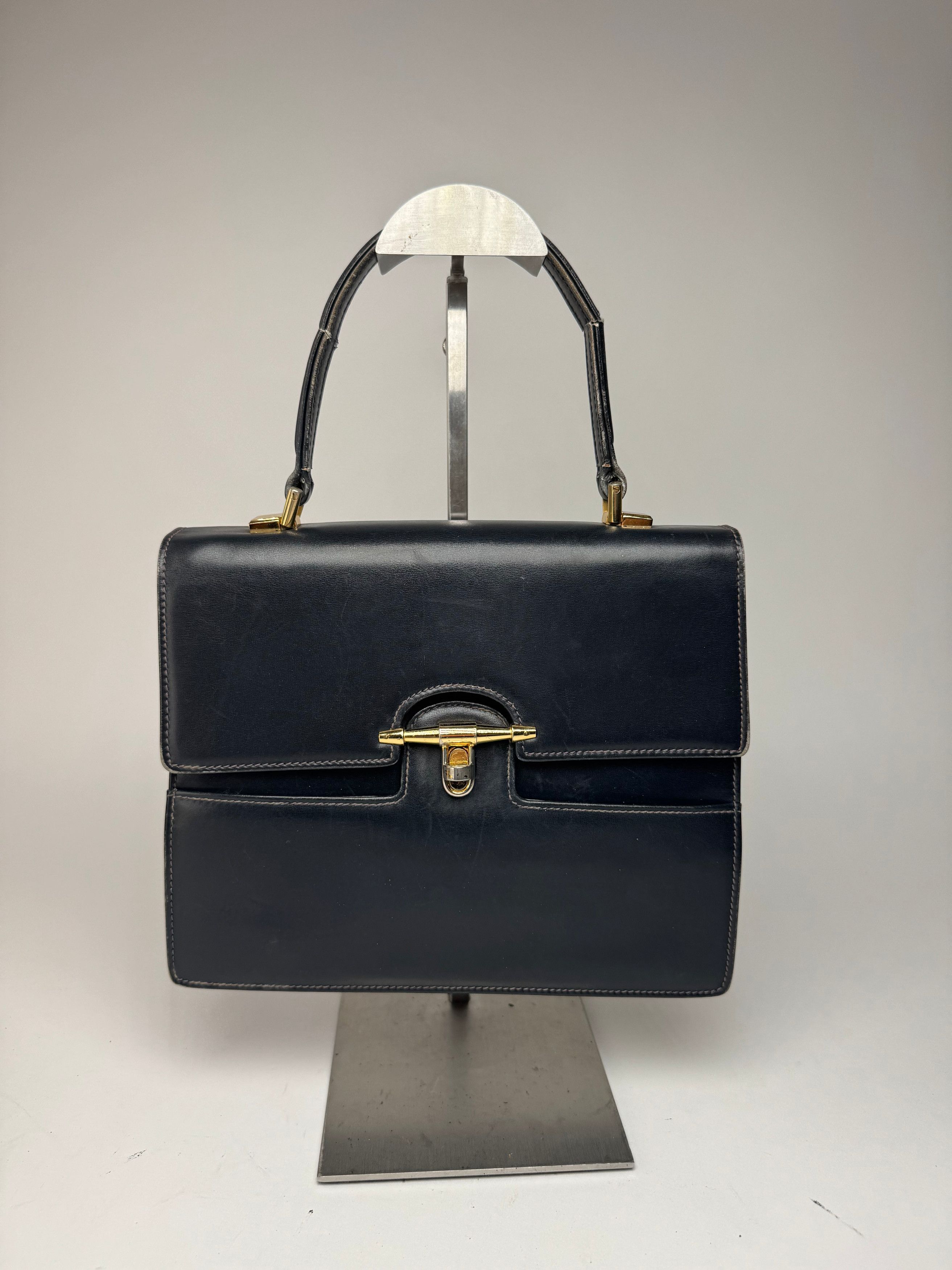 Gucci Vintage Leather bag Navy Size ONE SIZE - 4 Thumbnail