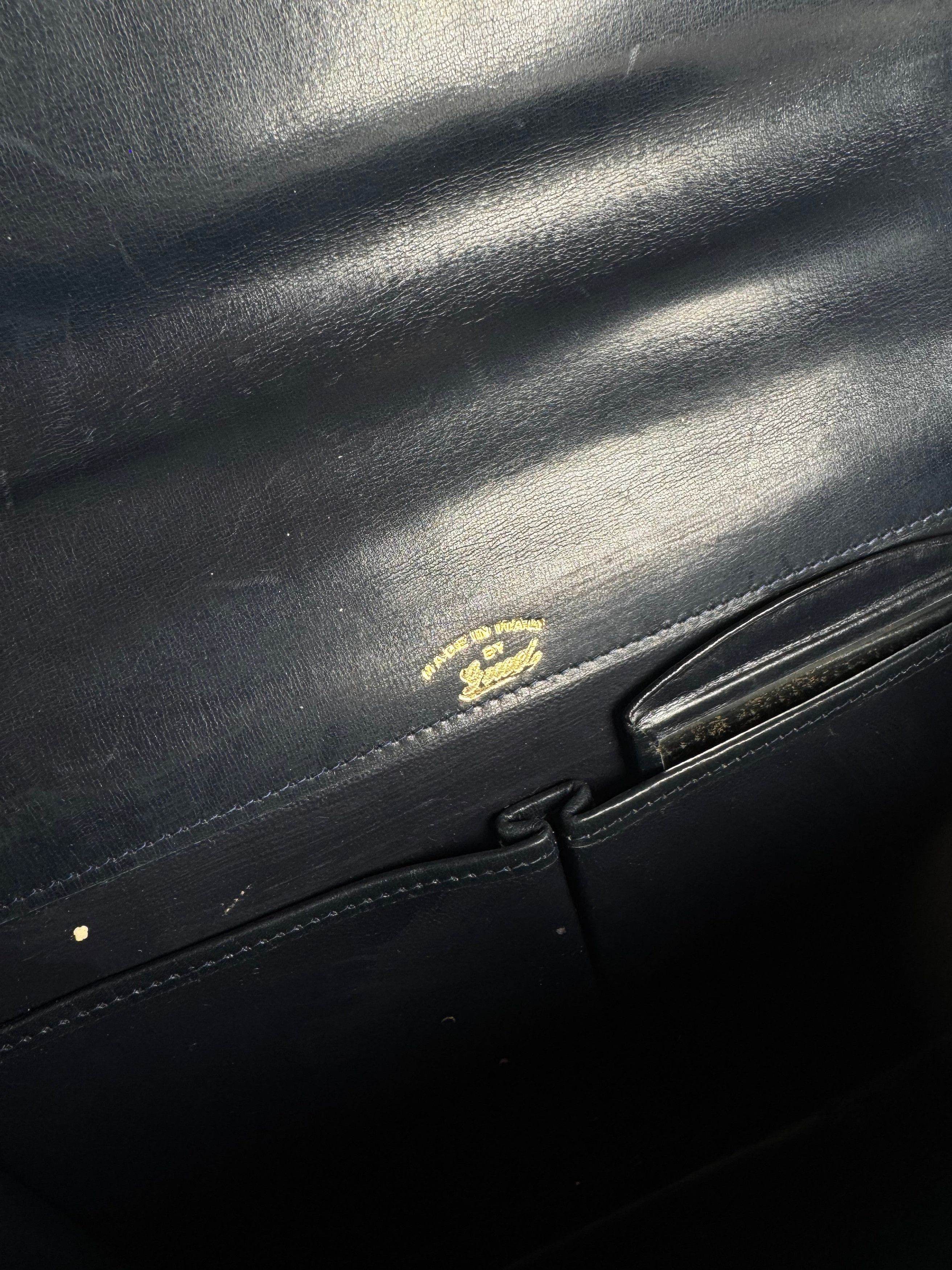 Gucci Vintage Leather bag Navy Size ONE SIZE - 10 Thumbnail