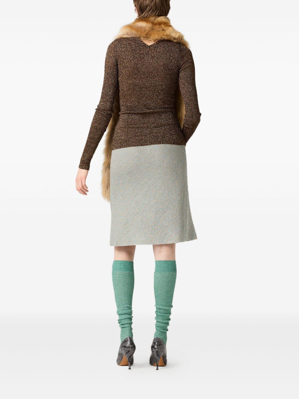 Miu Miu LAMÉ SKIRT Size 28" / US 6 / IT 42 - 3 Thumbnail