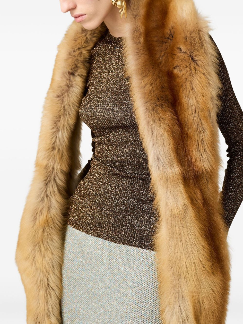 Miu Miu LAMÉ SKIRT Size 28" / US 6 / IT 42 - 2 Thumbnail