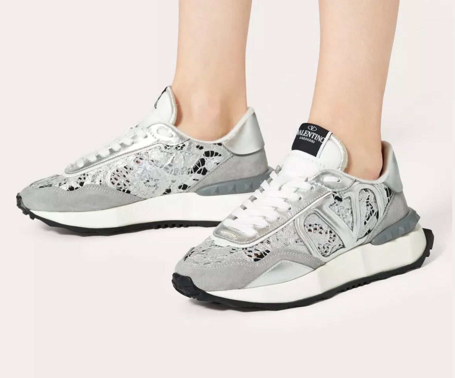 Valentino Valentino Lace And Mesh Lace Runner Sneakers SIZE 35 Size ONE SIZE - 4 Thumbnail