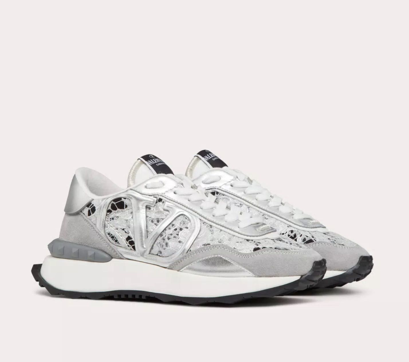 Valentino Valentino Lace And Mesh Lace Runner Sneakers SIZE 41 Size ONE SIZE - 2 Thumbnail