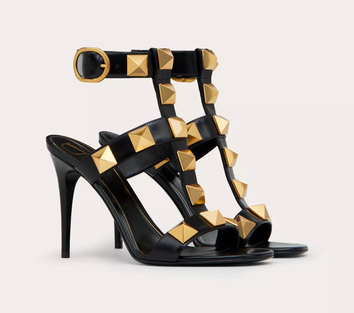 Valentino Valentino Roman Stud Calfskin 100 mm Sandals SIZE 40 Size ONE SIZE - 2 Thumbnail