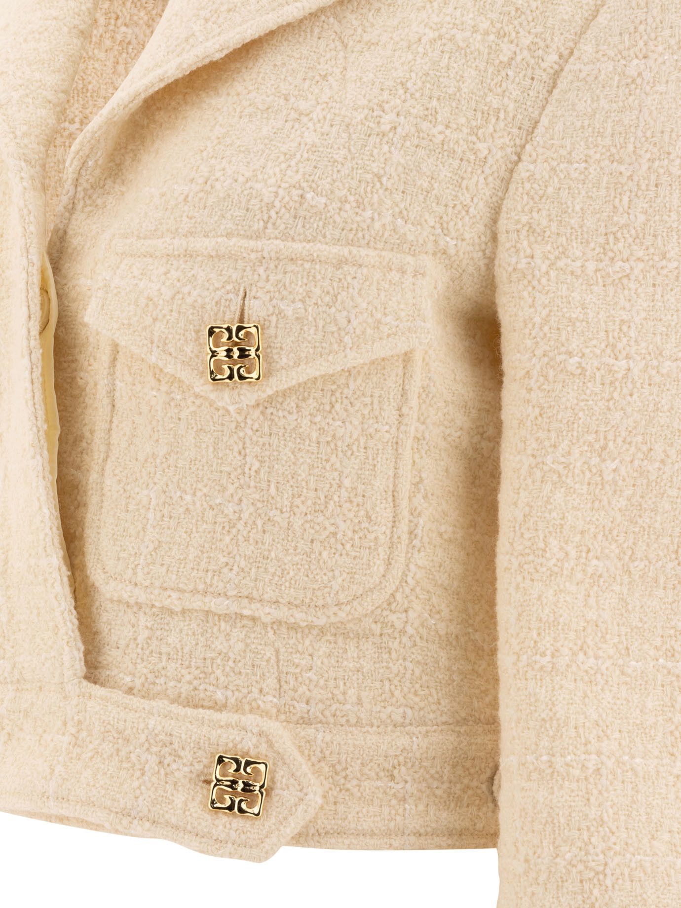 Givenchy Short Tweed Jacket With 4G Detail Size XS / US 0-2 / IT 36-38 - 4 Thumbnail