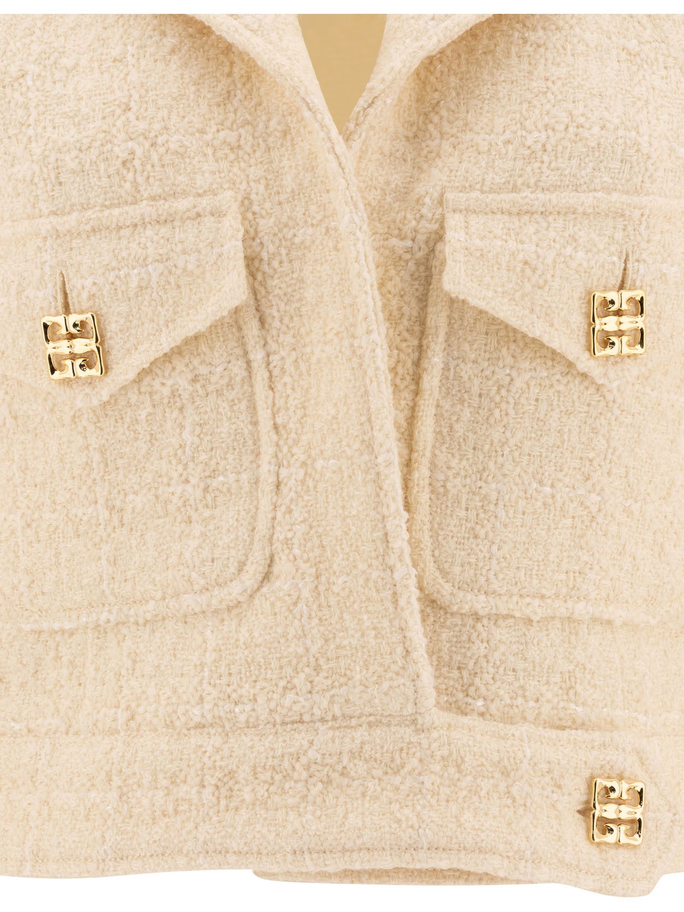 Givenchy Short Tweed Jacket With 4G Detail Size XS / US 0-2 / IT 36-38 - 3 Thumbnail