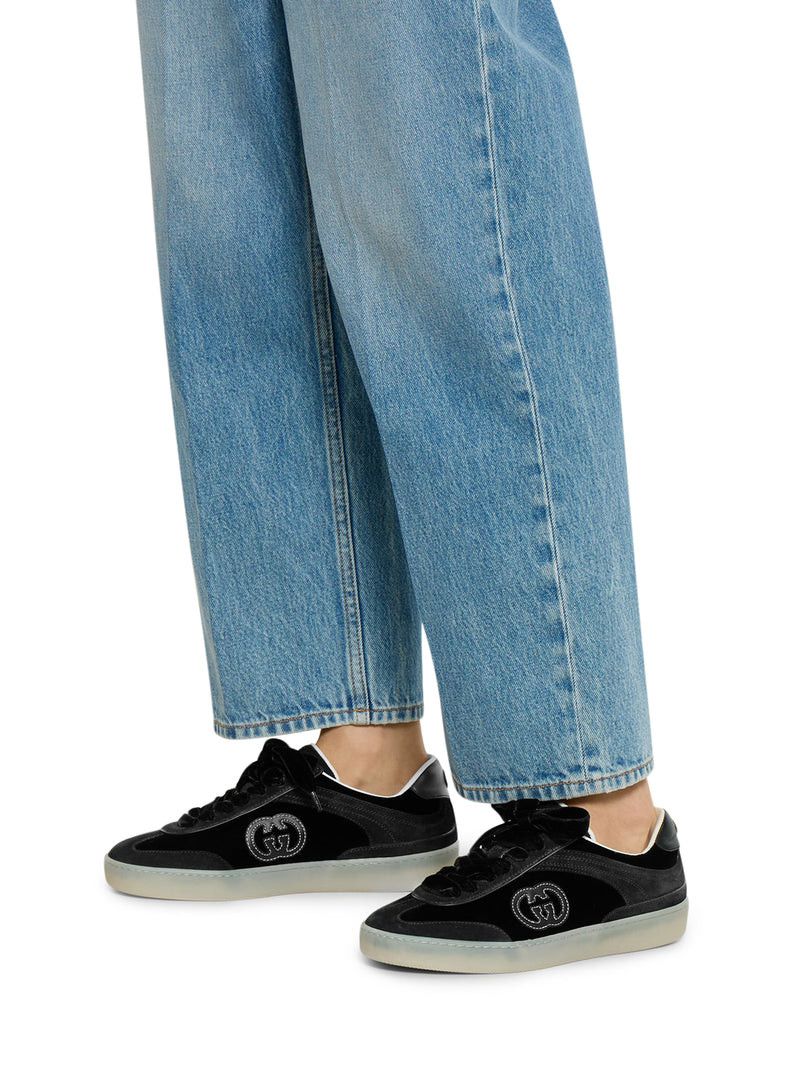 Gucci BLACK VELVET SNEAKERS Size US 6.5 / IT 36.5 - 2 Thumbnail