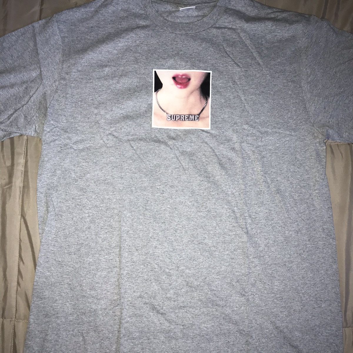 Supreme Supreme Necklace Tee Heather Grey | Grailed