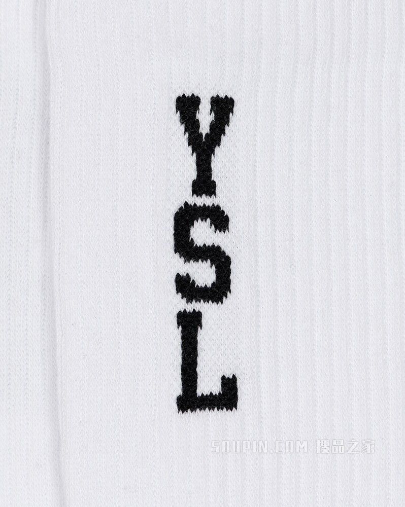 Saint Laurent Paris ysl jacquard socks in cotton Size 44 - 2 Thumbnail