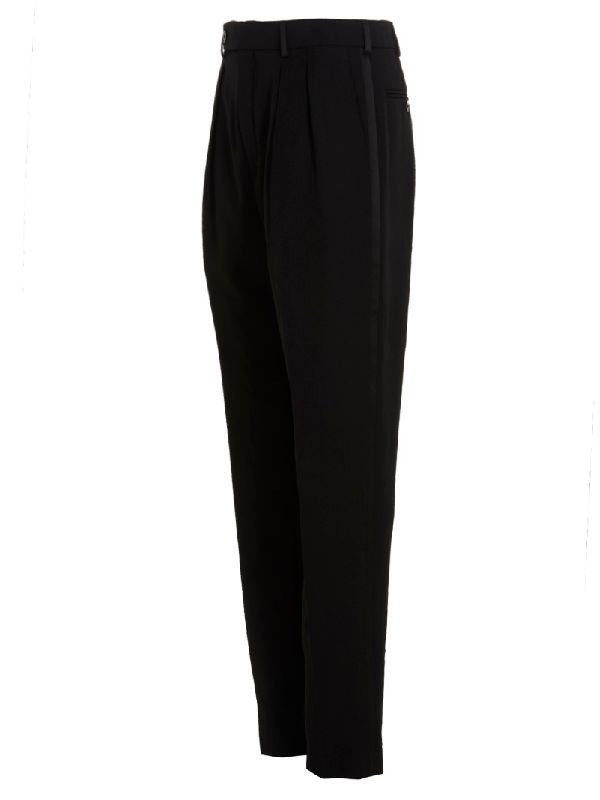 Saint Laurent Paris carrot-fit tuxedo pants in grain de poudre Size US 28 / EU 44 - 2 Thumbnail