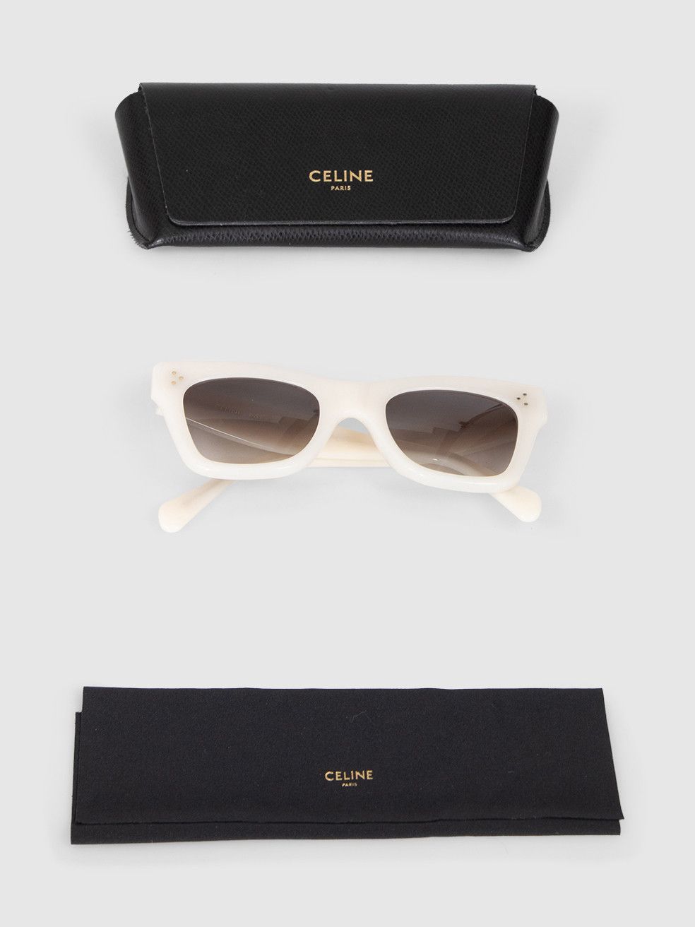 Celine White Oversized Gradient Sunglasses Size ONE SIZE - 3 Thumbnail