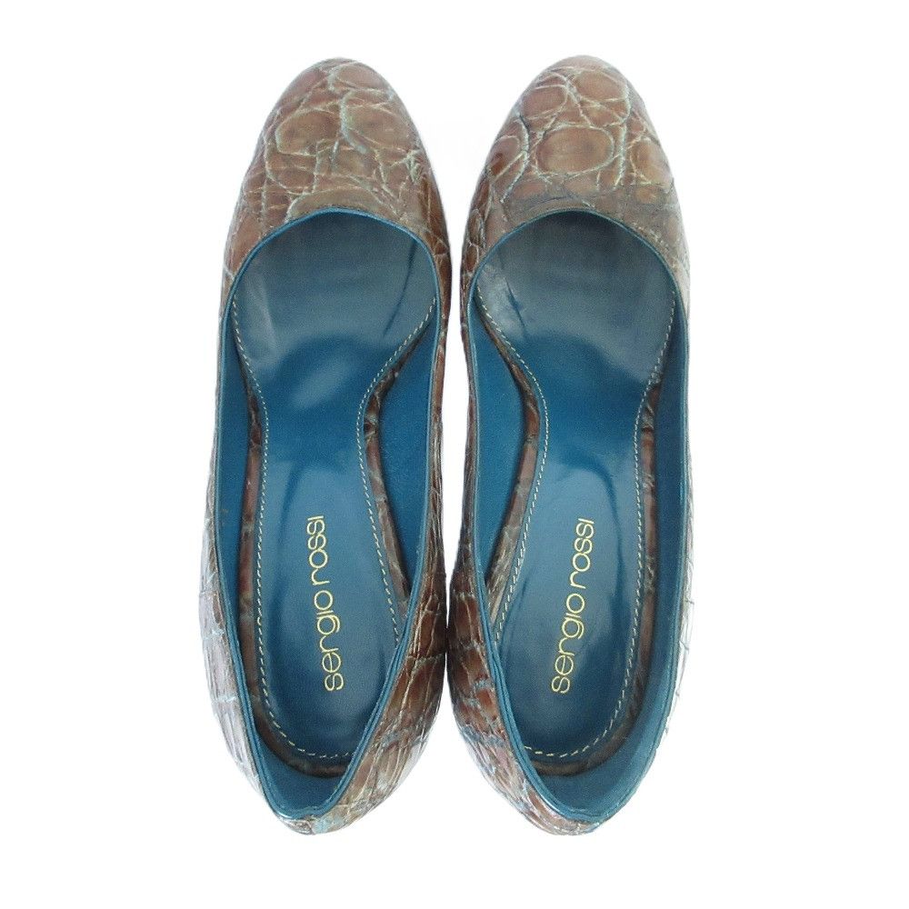 Other Other Sergio Rossi Crocodile Platform Pumps Leather Shoes DUTY FREE for USA Size ONE SIZE - 4 Thumbnail