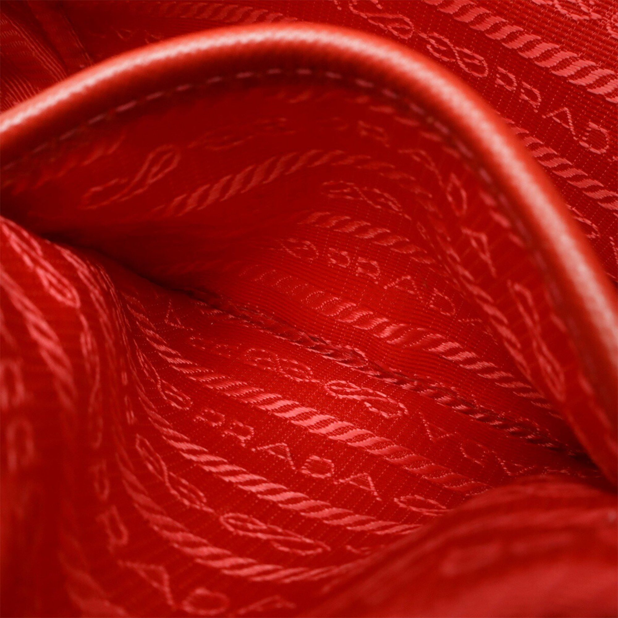 Prada PRADA Triangle Shoulder Bag, Pochette, Clutch Quilted Nylon and Leather, Red, BT1028 Size ONE SIZE - 10 Thumbnail