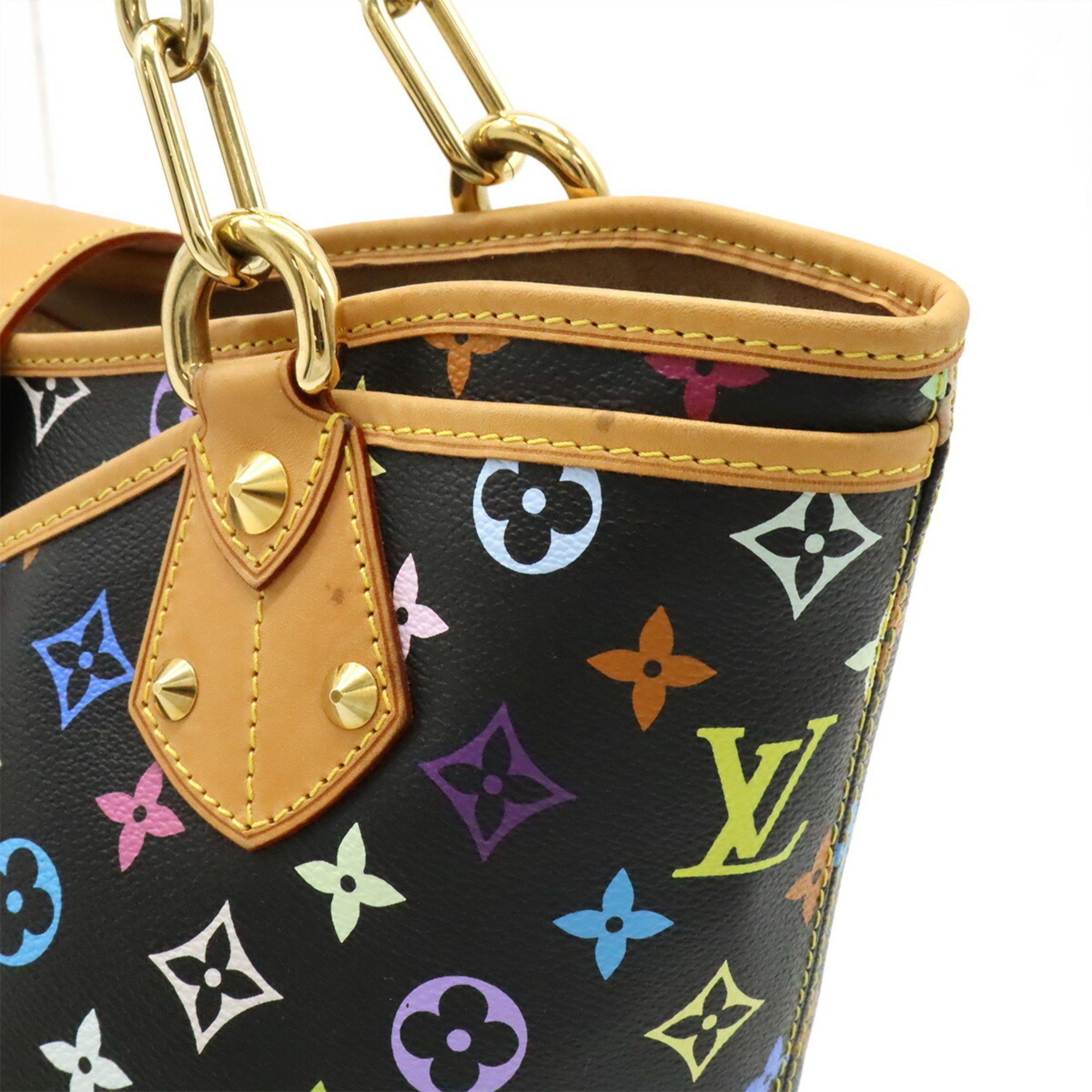 Louis Vuitton LOUIS VUITTON Monogram Multicolore Annie GM Tote Bag Shoulder Chain Ribbon Noir Black M40304 Size ONE SIZE - 7 Thumbnail