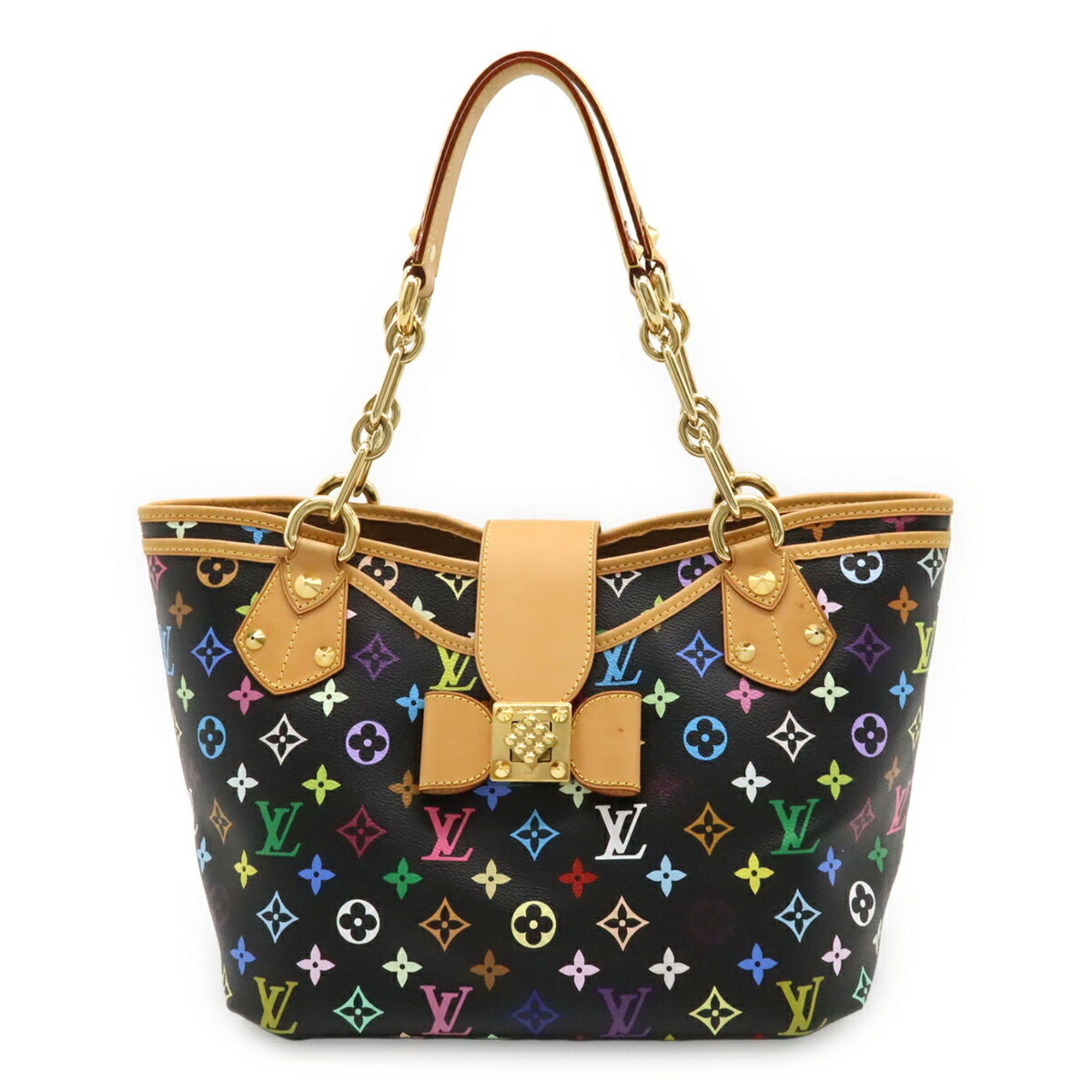 Louis Vuitton LOUIS VUITTON Monogram Multicolore Annie GM Tote Bag Shoulder Chain Ribbon Noir Black M40304 Size ONE SIZE - 2 Thumbnail