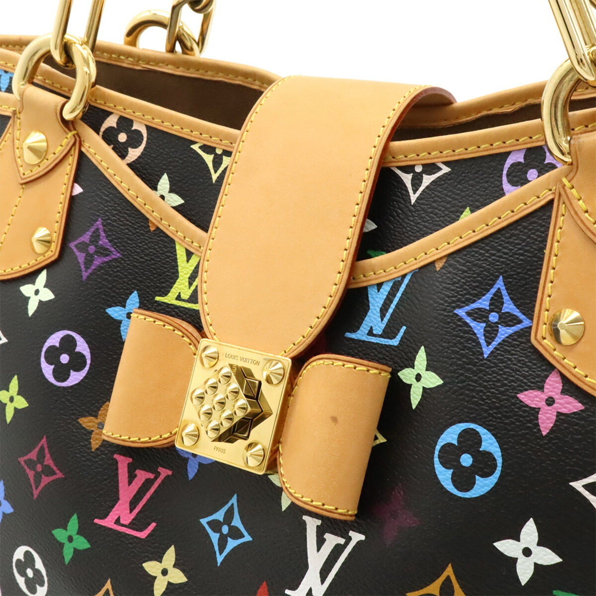 Louis Vuitton LOUIS VUITTON Monogram Multicolore Annie GM Tote Bag Shoulder Chain Ribbon Noir Black M40304 Size ONE SIZE - 8 Thumbnail