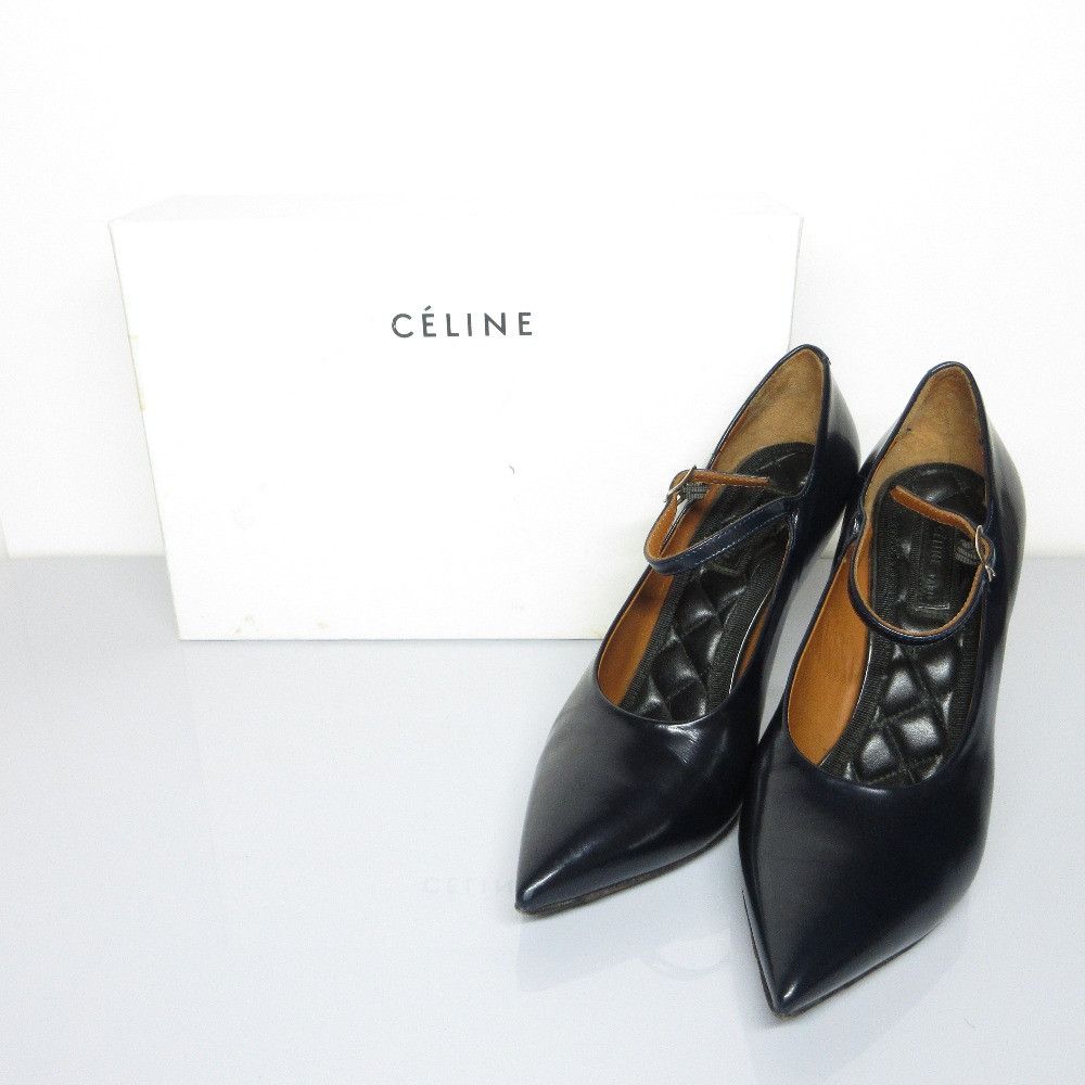 Celine Celine Pointed Toe Mary Jane Leather Pumps Leather Shoes DUTY FREE for USA Miscellaneous
