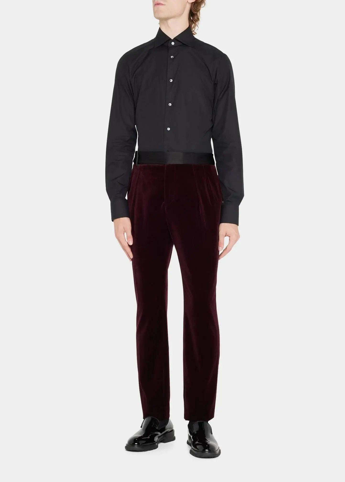 Saint Laurent Paris carrot-fit pants in cotton velvet brown Size US 32 / EU 48 - 3 Thumbnail