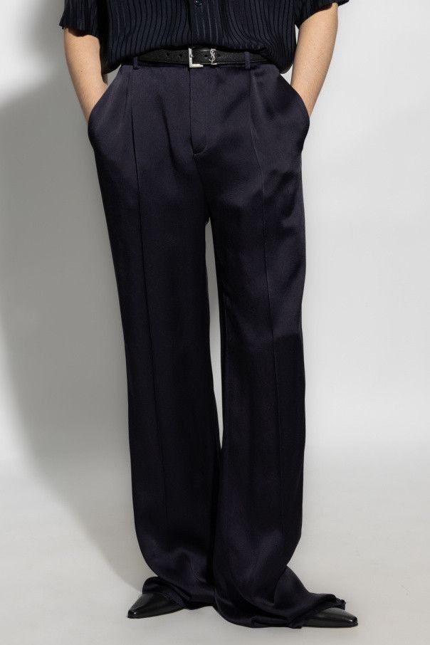 Saint Laurent Paris flared pants in crepe satin Size US 36 / EU 52 - 2 Thumbnail