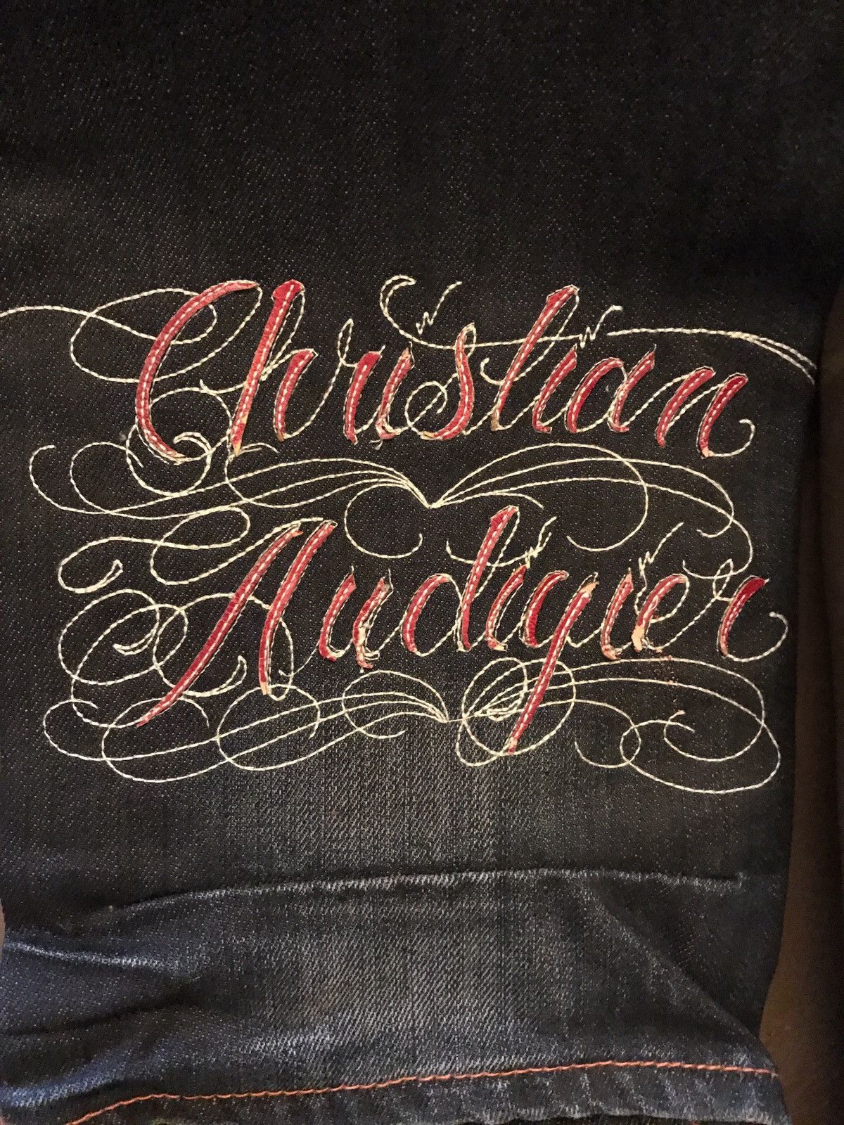 Christian Audigier *NEW* Christian Audigier Jeans w/ Rhinestone & Leather Size US 30 / EU 46 - 3 Thumbnail