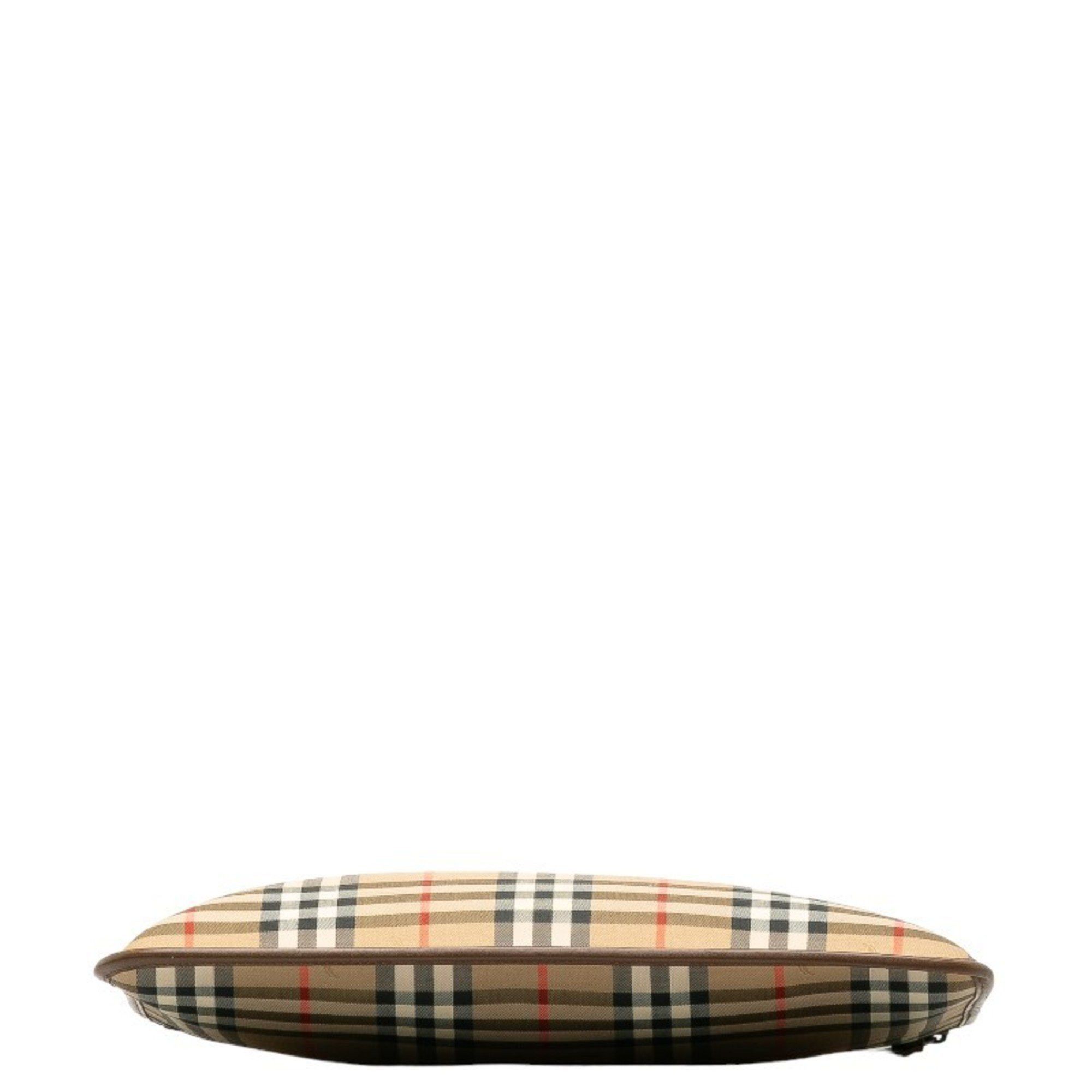 Burberry Burberry Nova Check Shadow Horse Clutch Bag in Beige and Brown Canvas Leather. Women's. Size ONE SIZE - 4 Thumbnail