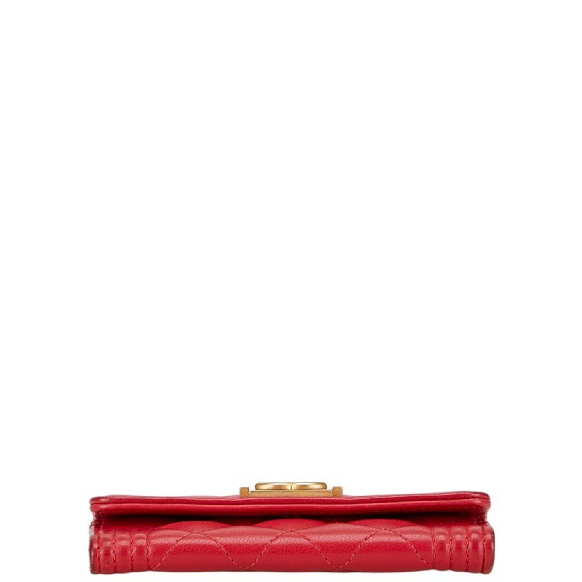 Chanel CHANEL Matelasse Coco Mark Business Card Case, Pink Lambskin, Women's Size ONE SIZE - 3 Thumbnail