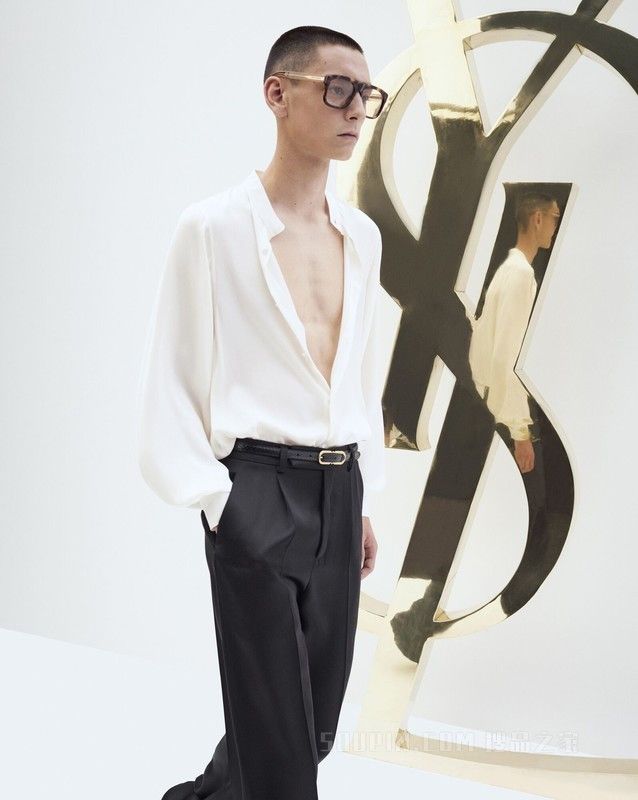 Saint Laurent Paris shirt in silk satin Size US L / EU 52-54 / 3 - 2 Thumbnail