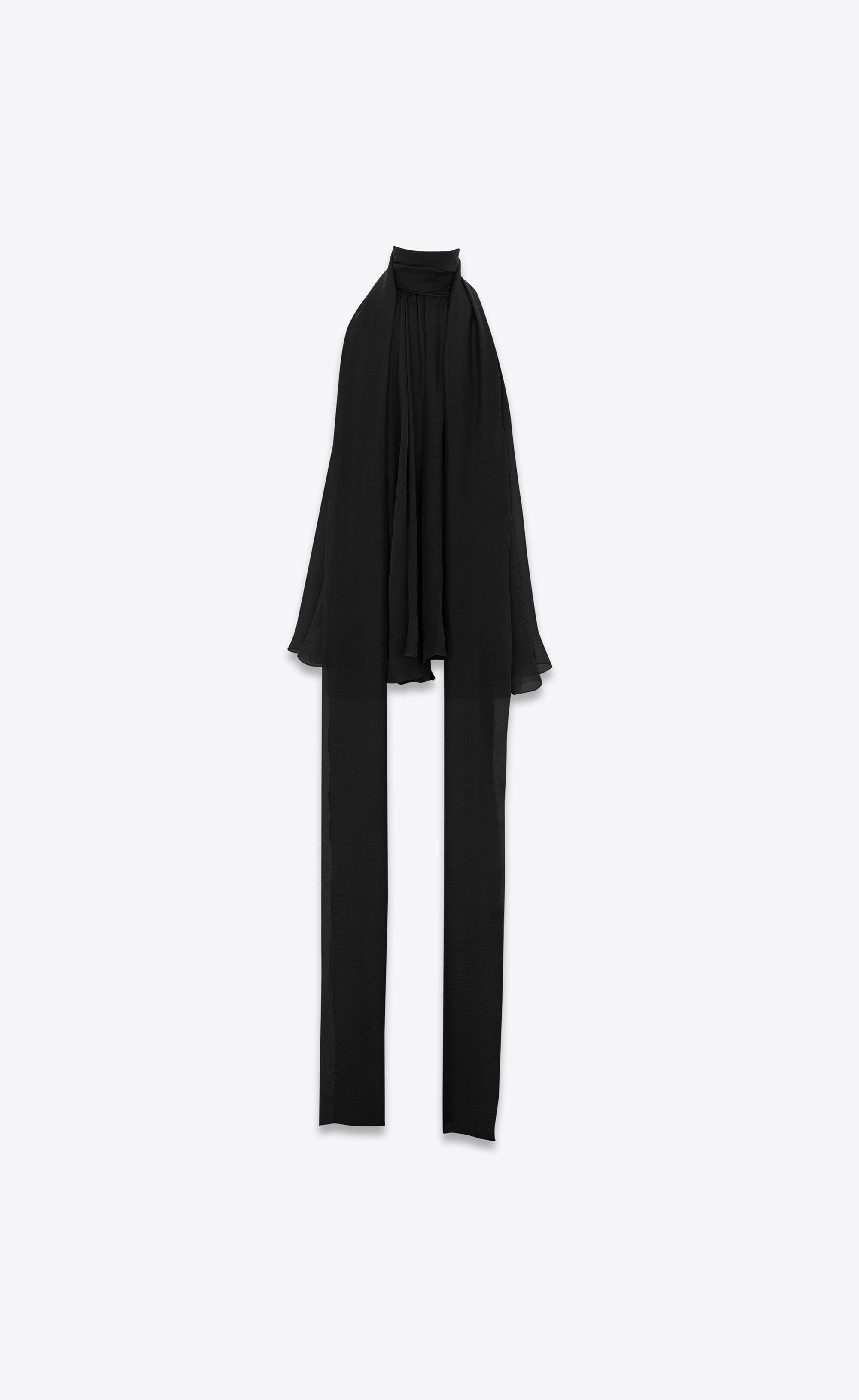 Saint Laurent Paris lavallière-neck top in silk muslin Size US XS / EU 42 / 0 - 5 Thumbnail