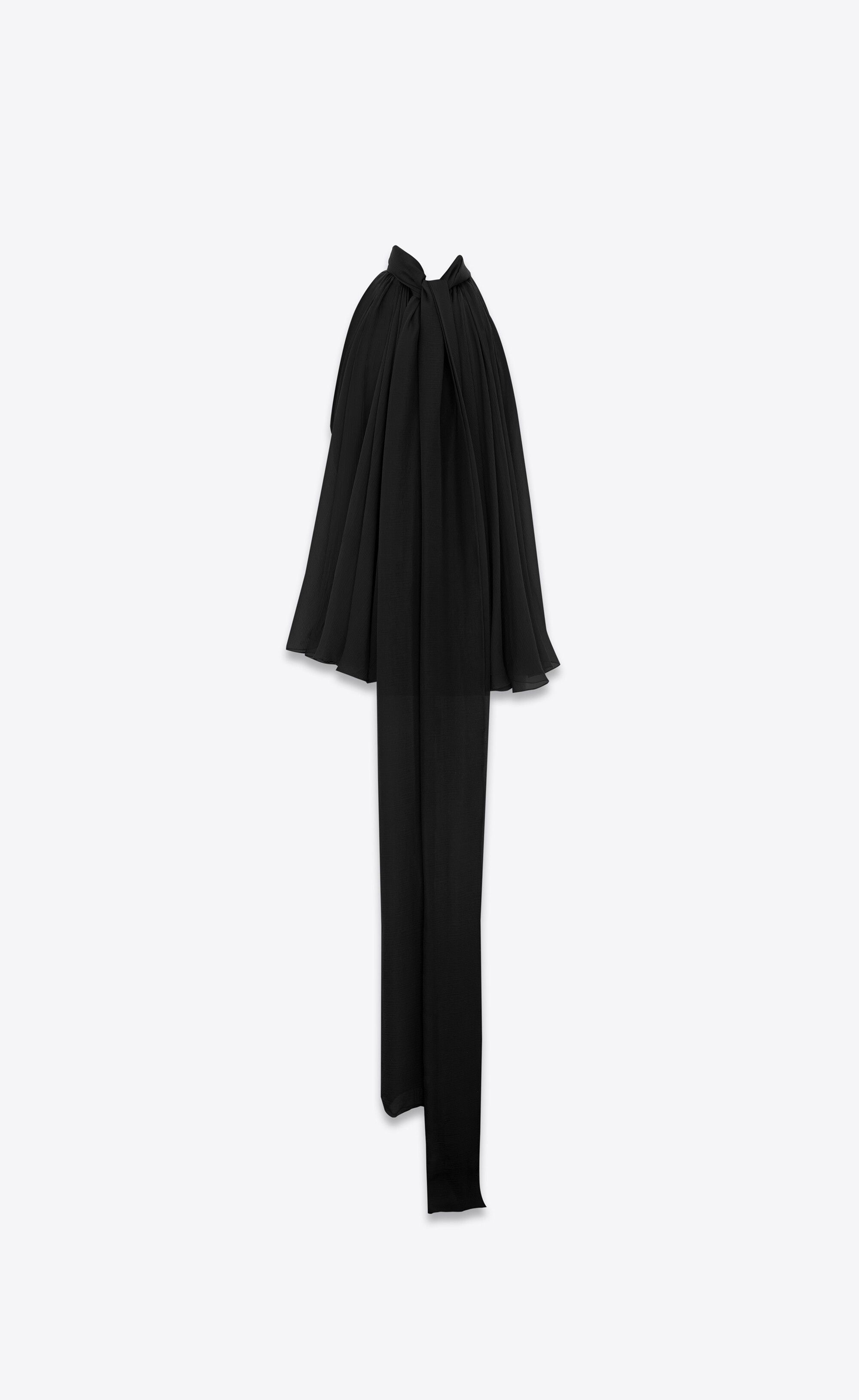 Saint Laurent Paris lavallière-neck top in silk muslin Size US XS / EU 42 / 0 - 4 Thumbnail