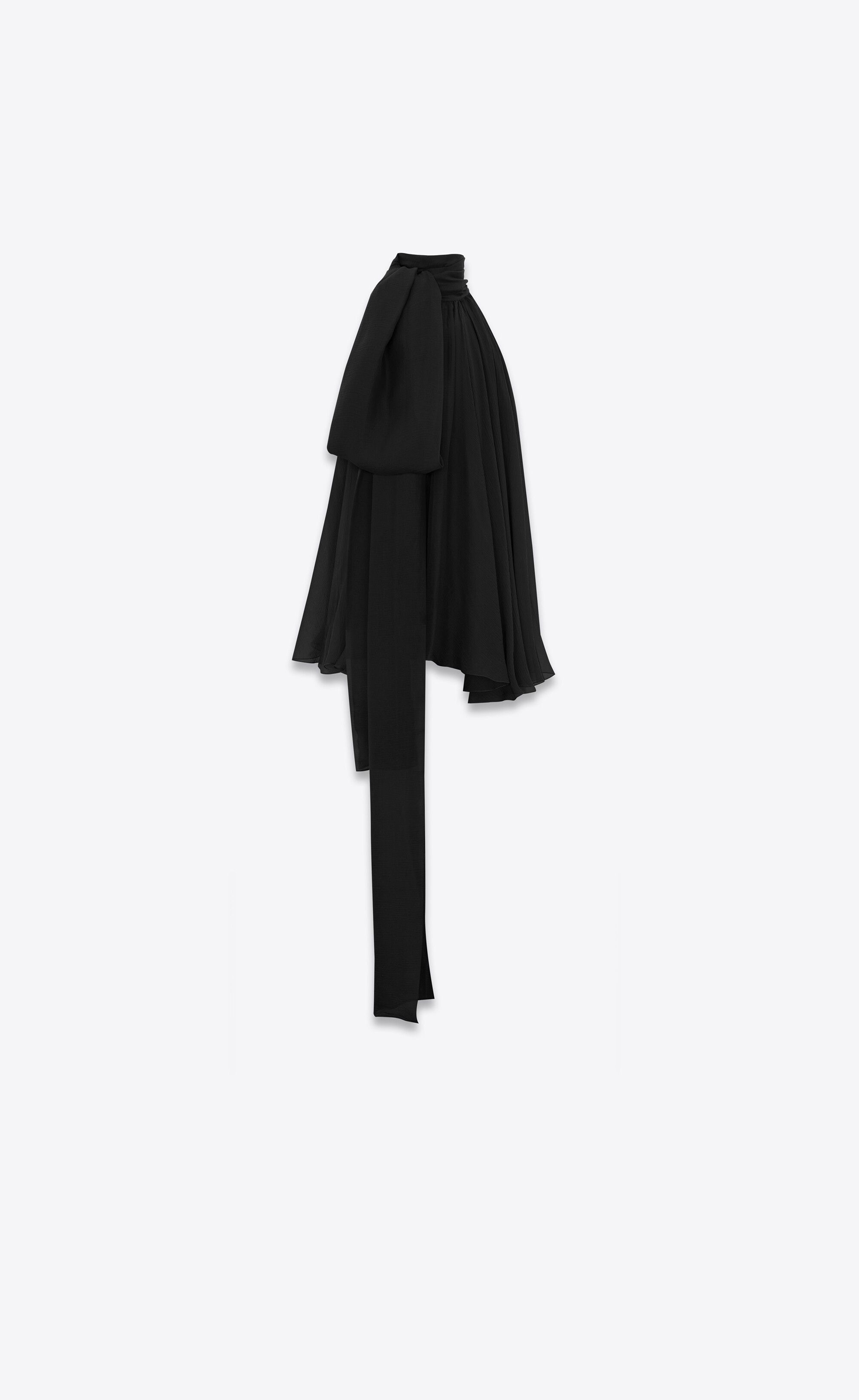 Saint Laurent Paris lavallière-neck top in silk muslin Size US L / EU 52-54 / 3 - 3 Thumbnail