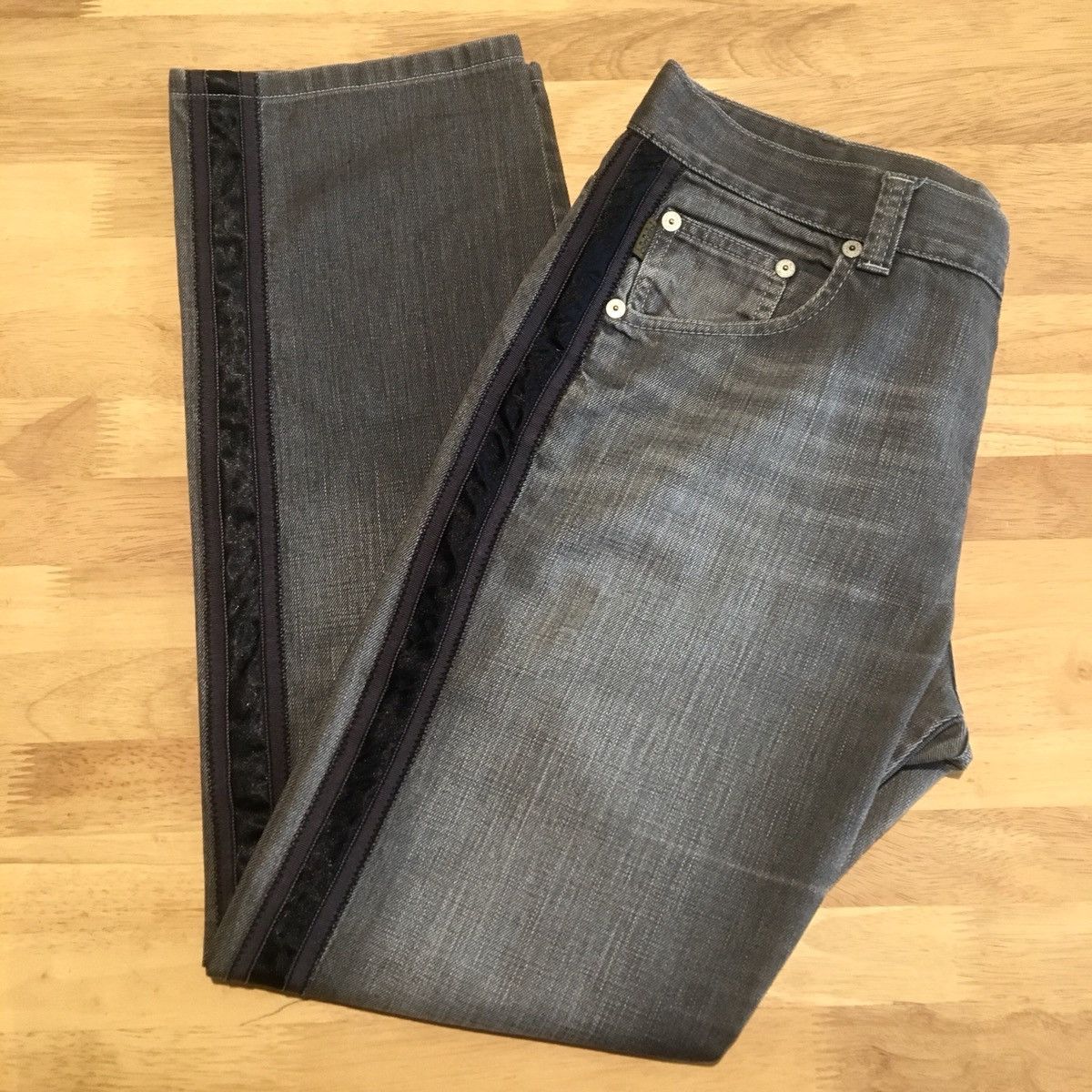 Kenzo *RARE* Kenzo Homme Side Stripe Jeans Size US 32 / EU 48 - 1 Thumbnail