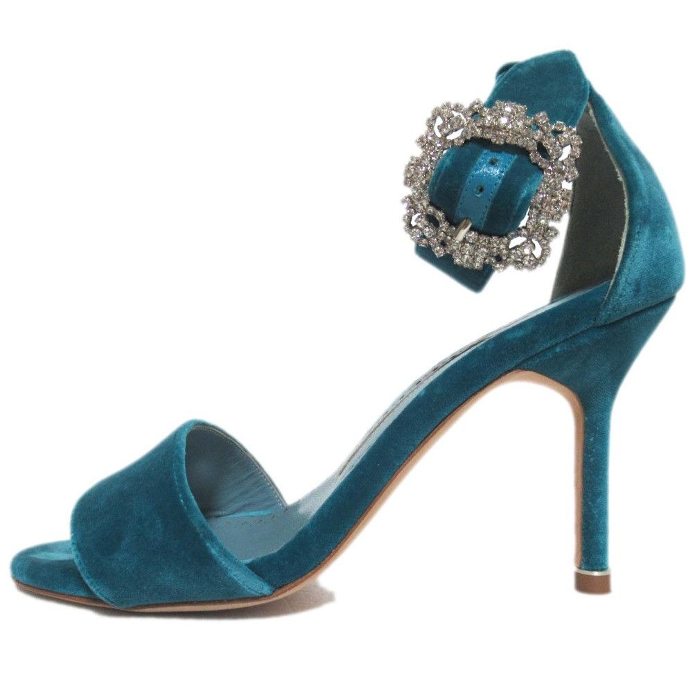 Manolo Blahnik Manolo Blahnik Manolo Blahnik Bijou Motif Velvet Sandals Suede Shoes DUTY FREE for USA Size ONE SIZE - 2 Thumbnail