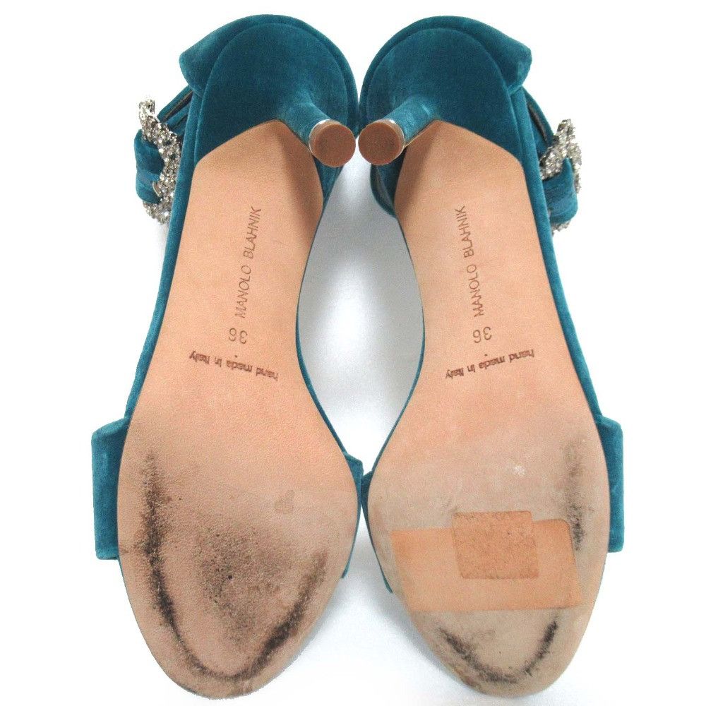 Manolo Blahnik Manolo Blahnik Manolo Blahnik Bijou Motif Velvet Sandals Suede Shoes DUTY FREE for USA Size ONE SIZE - 9 Thumbnail