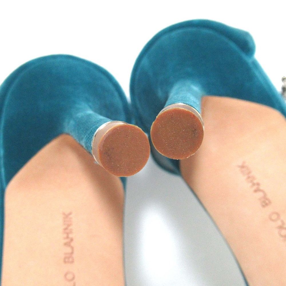 Manolo Blahnik Manolo Blahnik Manolo Blahnik Bijou Motif Velvet Sandals Suede Shoes DUTY FREE for USA Size ONE SIZE - 10 Thumbnail