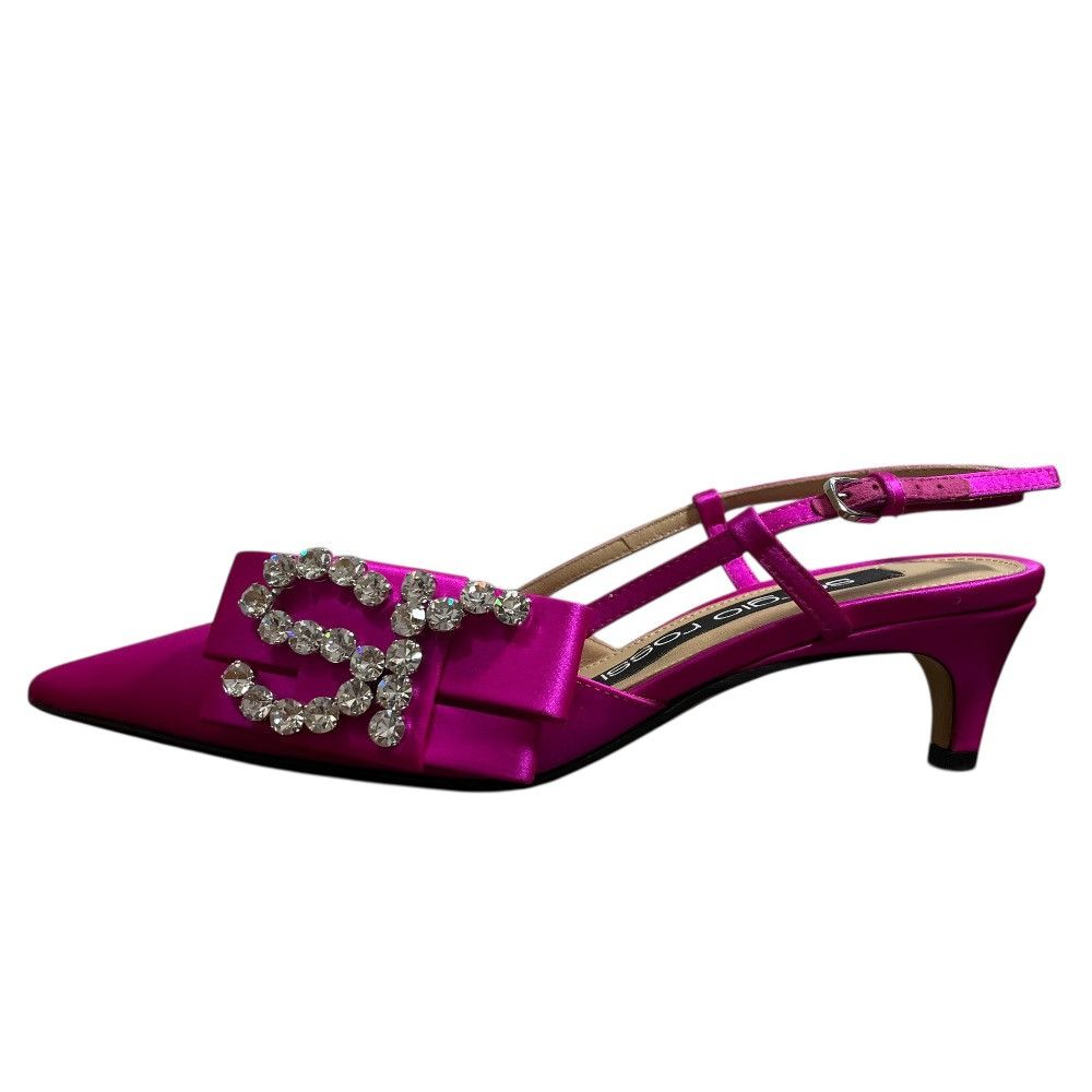Other Other Sergio Rossi Pointed Toe Logo Bijou Low Heel Slingback Pumps Leather Shoes DUTY FREE for USA Size ONE SIZE - 4 Thumbnail