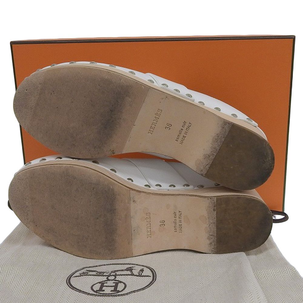 Hermes Hermes Hermes Calya Leather Mule Leather Shoes DUTY FREE for USA Size ONE SIZE - 7 Thumbnail