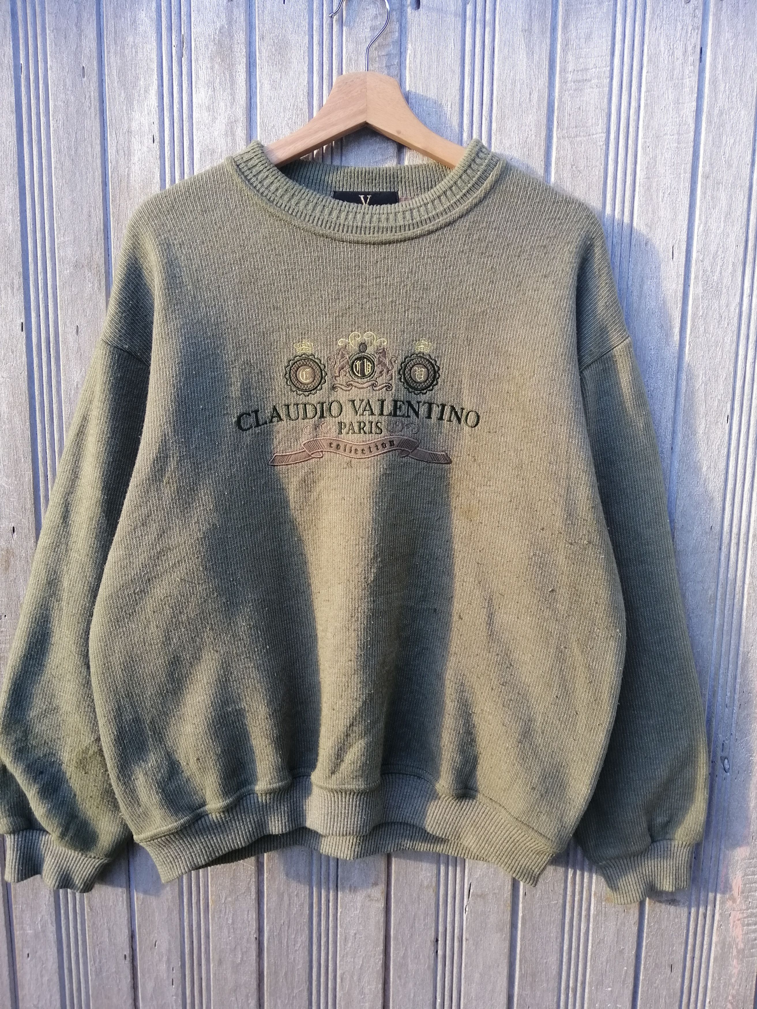 Japanese Brand Vintage Claudio Valentino Paris Sweatshirt Embroidery B12 Size US L / EU 52-54 / 3 - 2 Thumbnail