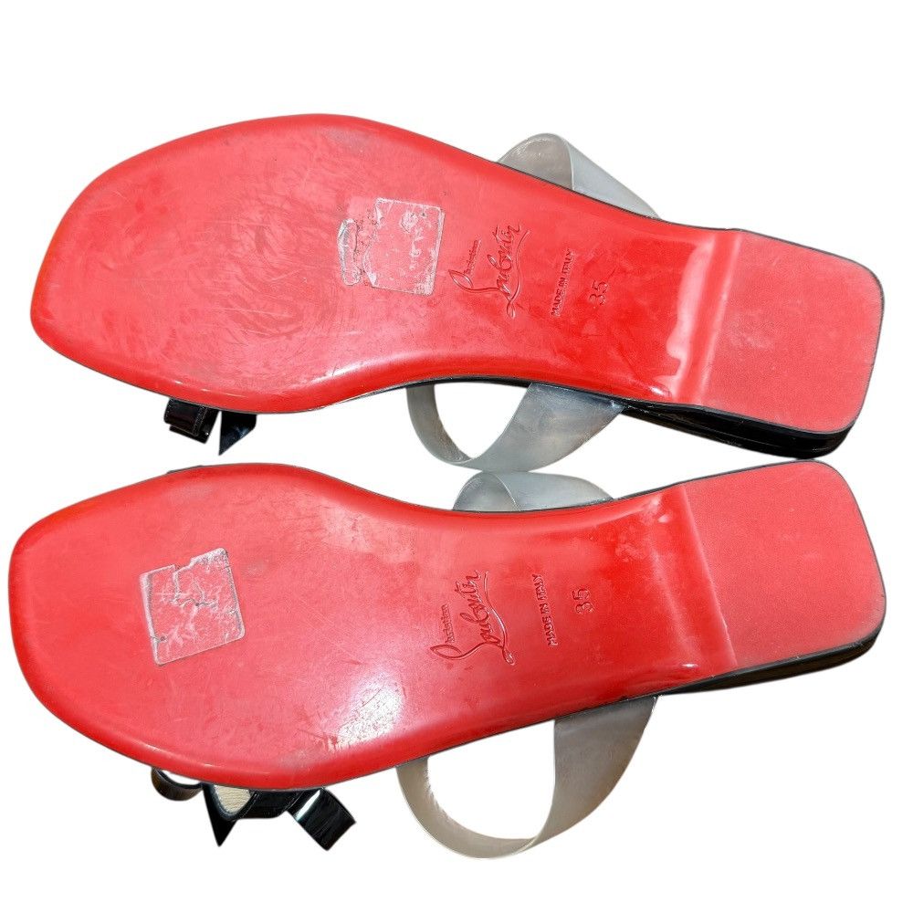 Christian Louboutin Christian Louboutin Christian Louboutin Patent Leather Flat Sandals Enamel Shoes DUTY FREE for USA Size ONE SIZE - 7 Thumbnail
